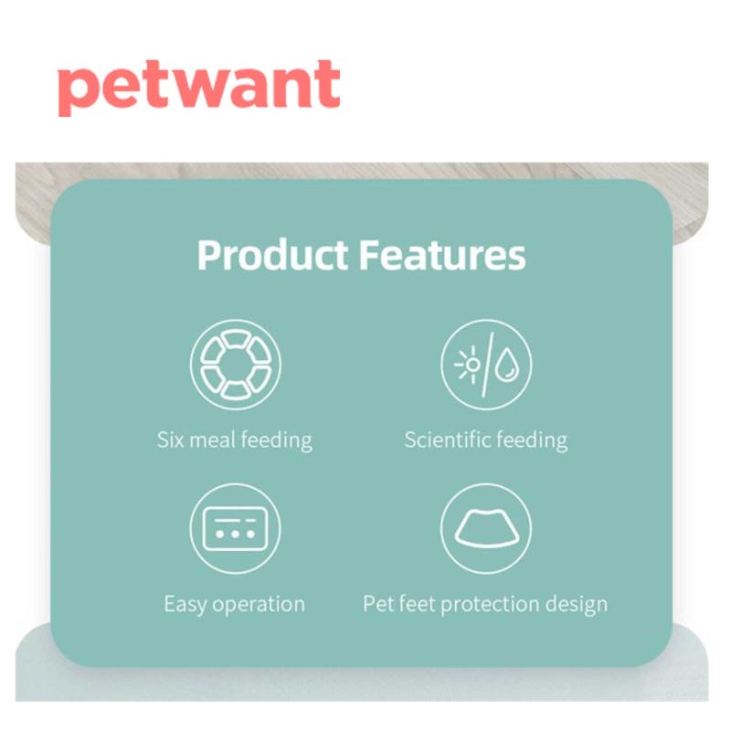 Petwant f6 donuts smart automatic 6 meals pet feeder