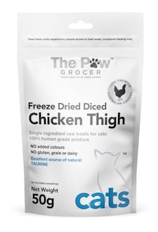 The paw grocer freeze dried diced chicken thigh