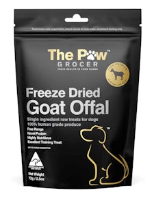 The paw grocer black label freeze dried goat offal