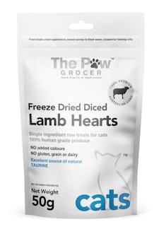 The paw grocer freeze dried diced lamb hearts