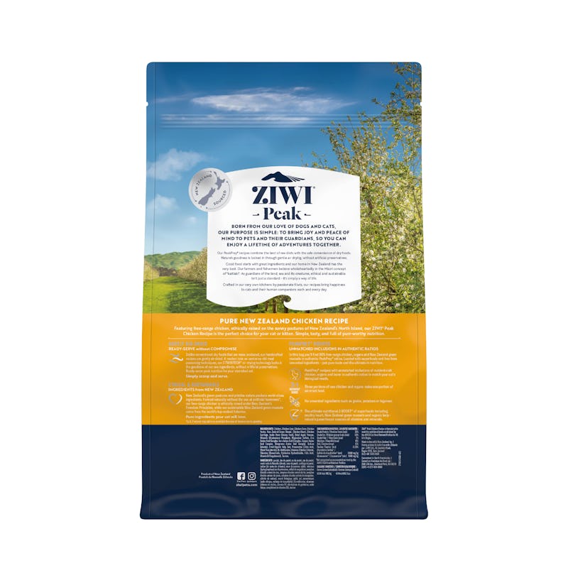 Ziwi peak chicken air dried 1kg back of pack