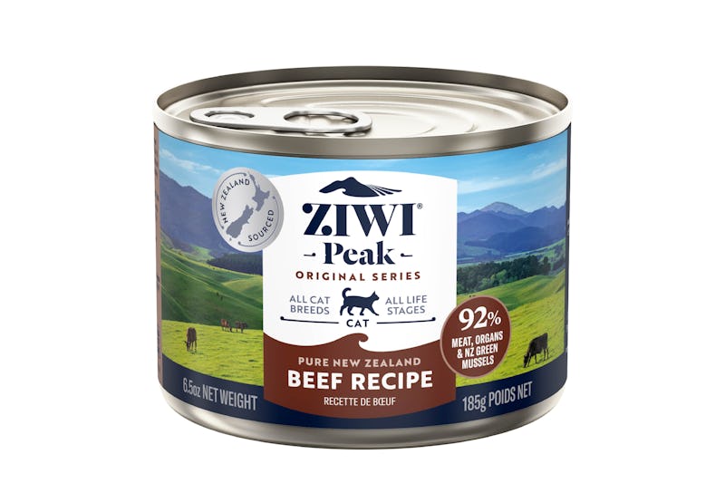 Ziwi peak wet beef recipe for cats 185g front of can
