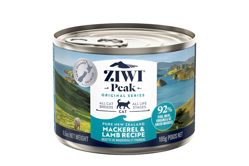 Ziwi peak wet mackerel and lamb recipe for cats 185g front of can