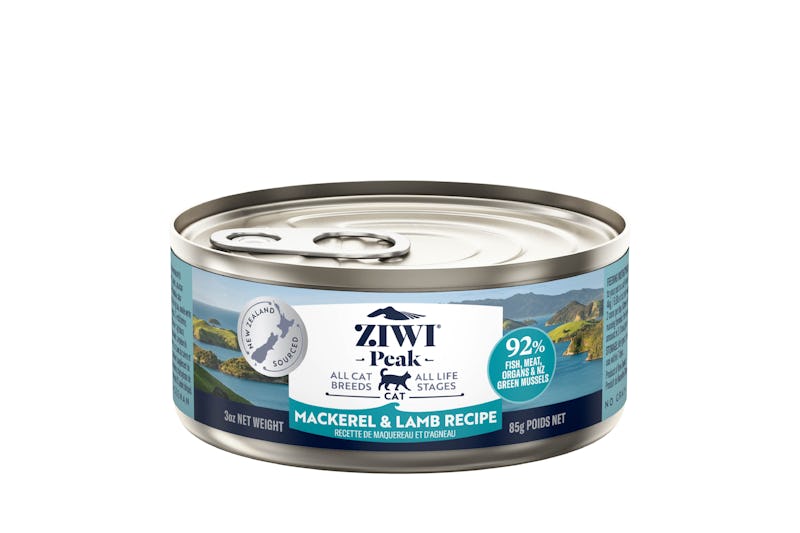 Ziwi peak wet mackerel and lamb recipe for cats 85g front of can